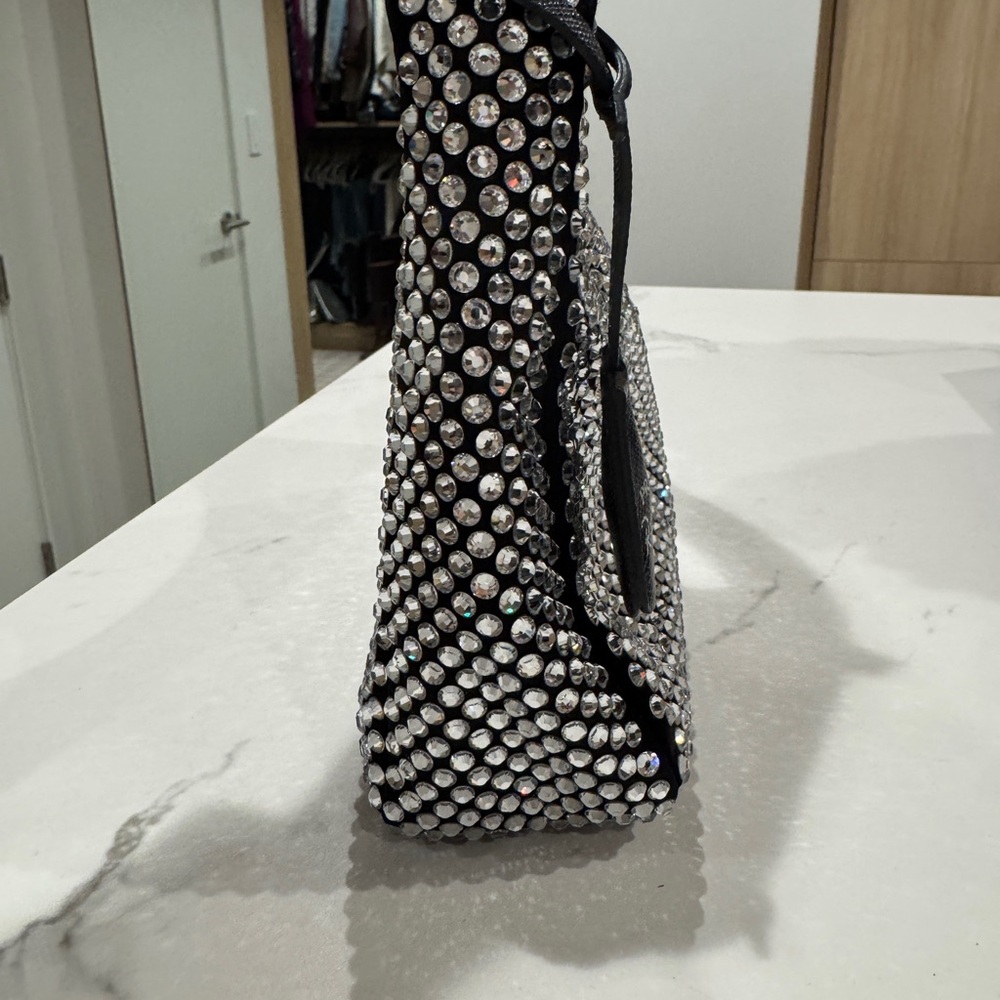 Prada Re-edition Black Crystal-Studded Shoulder Bag - Picture 4 of 11